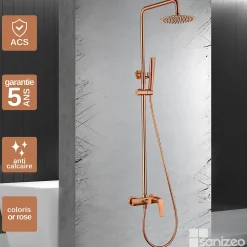 Imex Colonne de Douche Anti-Calcaire Or Rose Cuivré DELOS BDD055/ORC