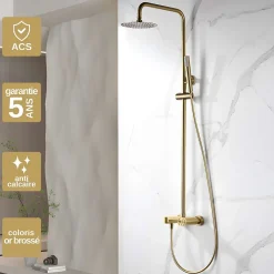 Imex Colonne de Douche Anti-Calcaire Or Brossé OLIMPO BDC033/OC
