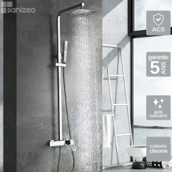Imex Colonne de Douche Anti-Calcaire Chrome SUECIA BDC032