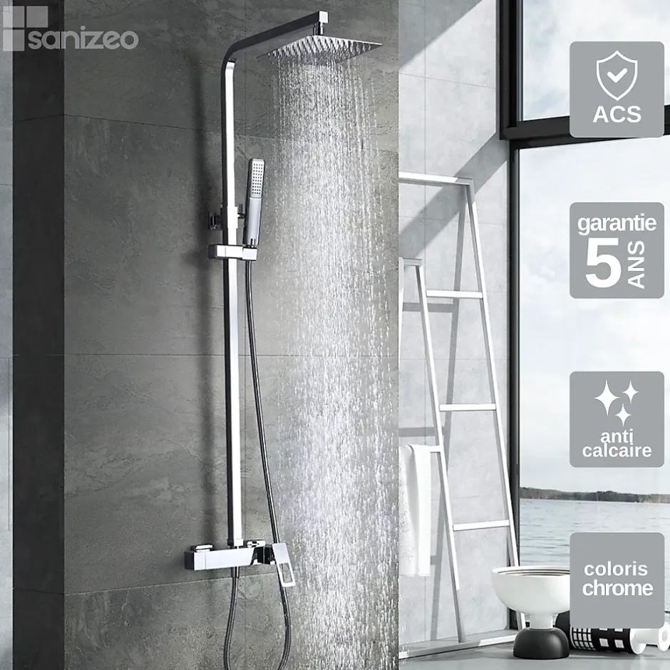 Imex Colonne de Douche Anti-Calcaire Chrome SUECIA BDC032