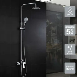 Imex Colonne de Douche Anti-Calcaire Chrome LUXOR BDX023