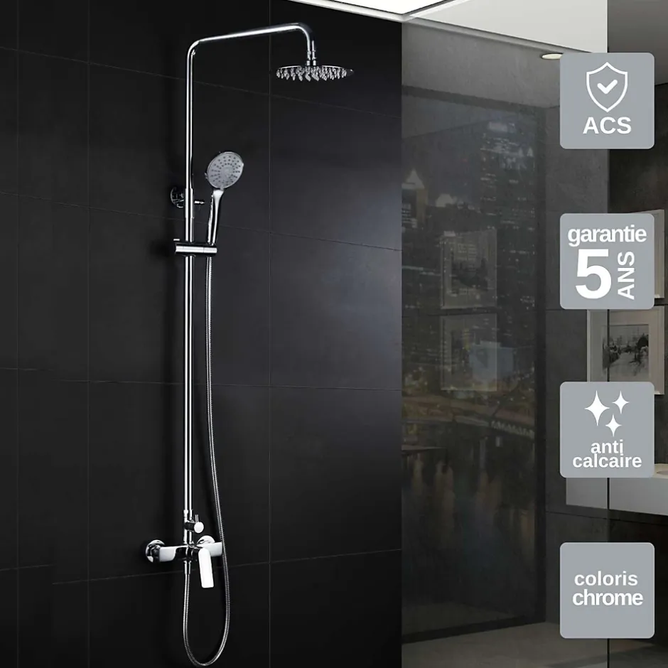 Imex Colonne de Douche Anti-Calcaire Chrome LUXOR BDX023