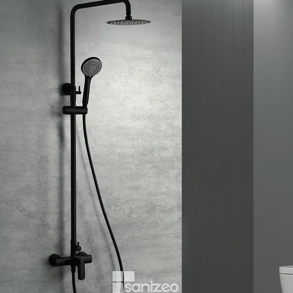 Imex Colonne de Douche Anti-Calcaire Noir Mat URAL BDG040/NG