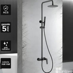 Imex Colonne de Douche Anti-Calcaire Noir Mat DELOS BDD055/NG* Colonne De Douche Mécanique