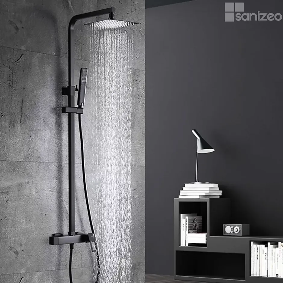 Imex Colonne de Douche Anti-Calcaire Noir Mat SUECIA BDC032/NG* Colonne De Douche Mécanique