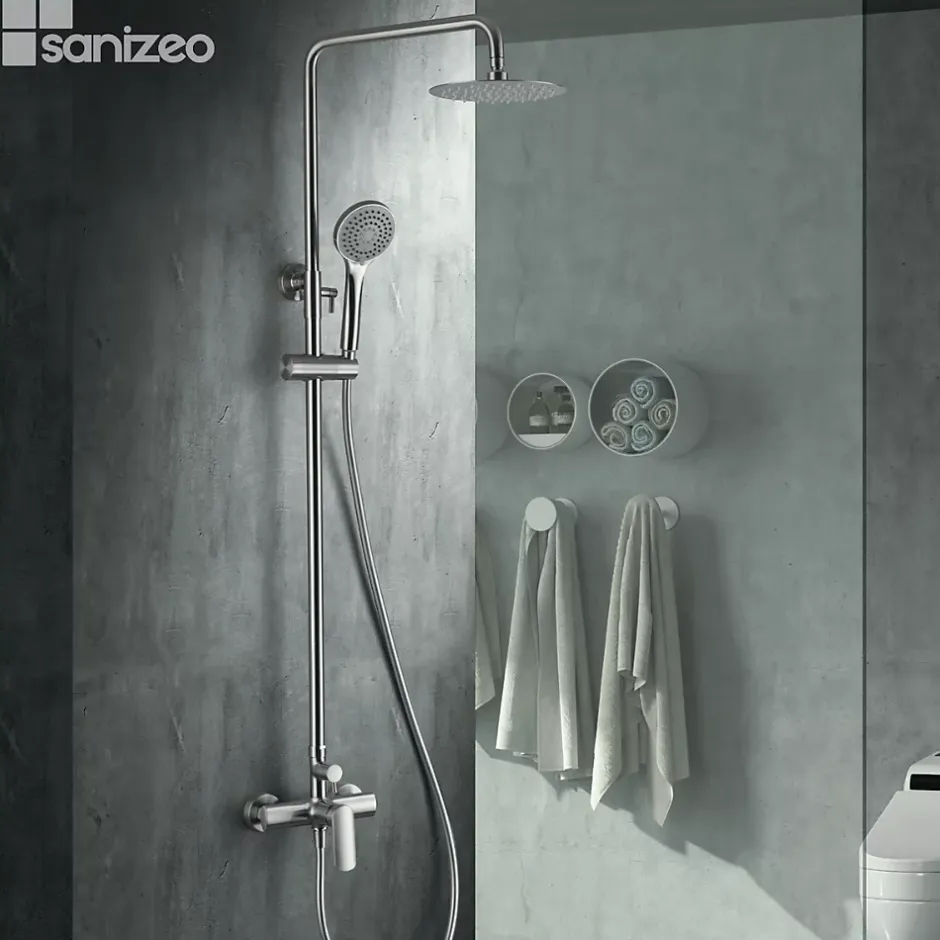 Imex Colonne de Douche Anti-Calcaire Nickel Brossé URAL BDG040/NQ