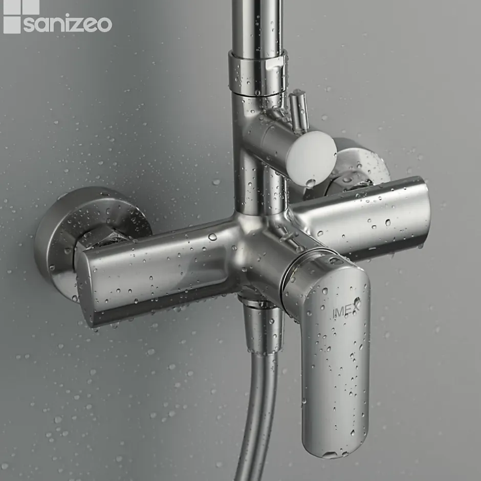 Imex Colonne de Douche Anti-Calcaire Nickel Brossé URAL BDG040/NQ