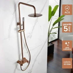 Imex Colonne de Douche Anti-Calcaire Or Rose Brossé OLIMPO BDC033/ORC