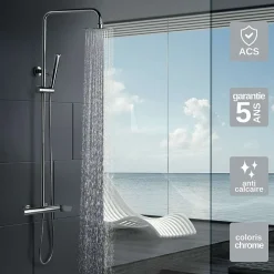 Imex Colonne de Douche Anti-Calcaire Chrome DINAMARCA BDR031* Colonne De Douche Mécanique