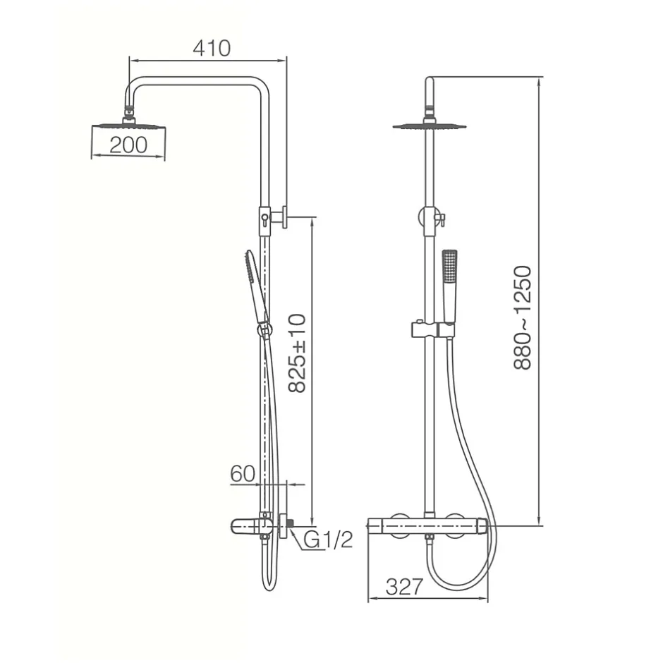 Imex Colonne de Douche Anti-Calcaire Chrome DINAMARCA BDR031* Colonne De Douche Mécanique