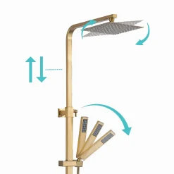 Lomazoo Colonne de douche avec mitigeur thermostatique Estrella doré* Colonne De Douche Thermostatique