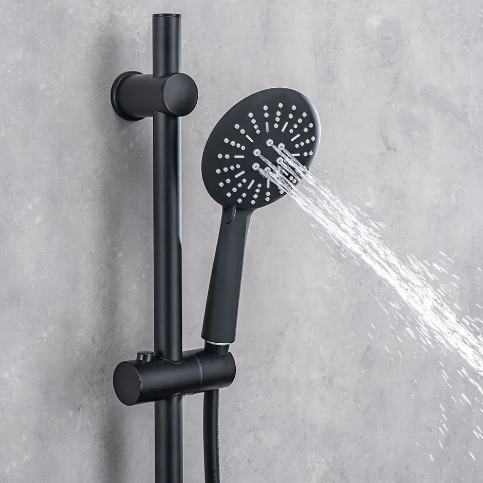Lomazoo Colonne de douche avec mitigeur thermostatique Lando noir