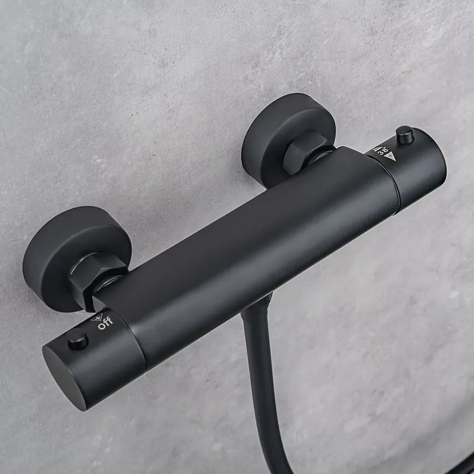 Lomazoo Colonne de douche avec mitigeur thermostatique Lando noir