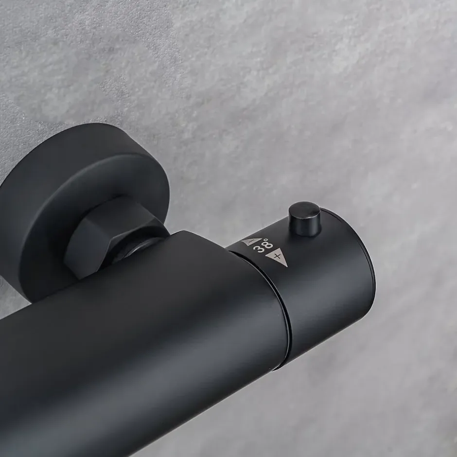 Lomazoo Colonne de douche avec mitigeur thermostatique Lando noir