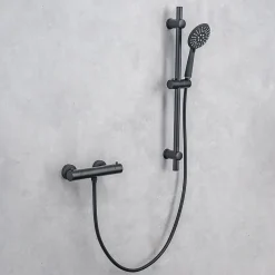 Lomazoo Colonne de douche avec mitigeur thermostatique Lando noir