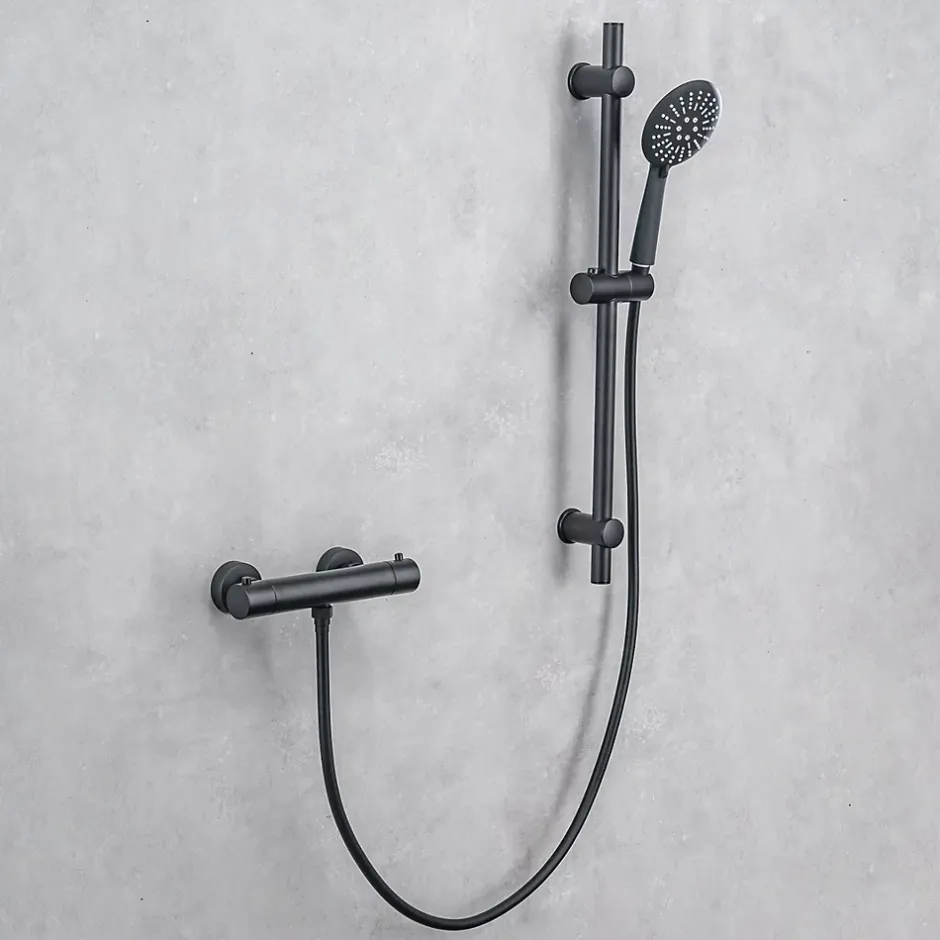 Lomazoo Colonne de douche avec mitigeur thermostatique Lando noir
