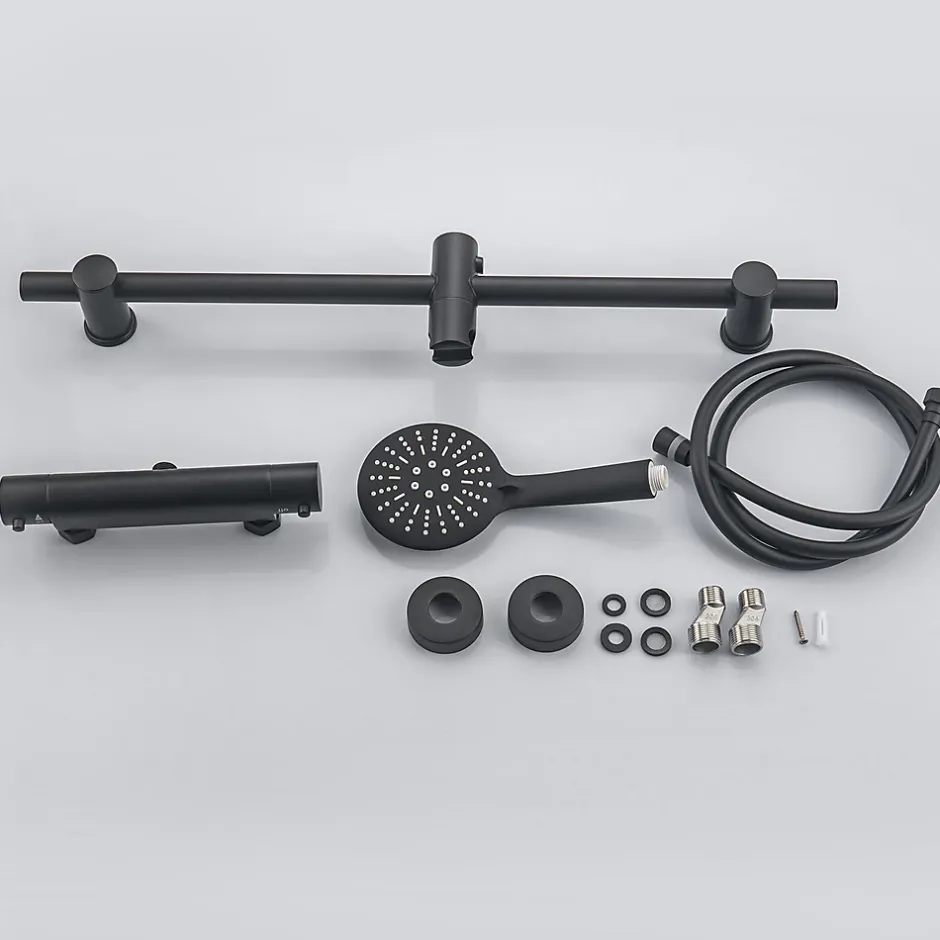 Lomazoo Colonne de douche avec mitigeur thermostatique Lando noir