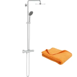 Grohe Colonne de douche avec mitigeur thermostatique Vitalio Joy System 210 Quickfix + microfibre