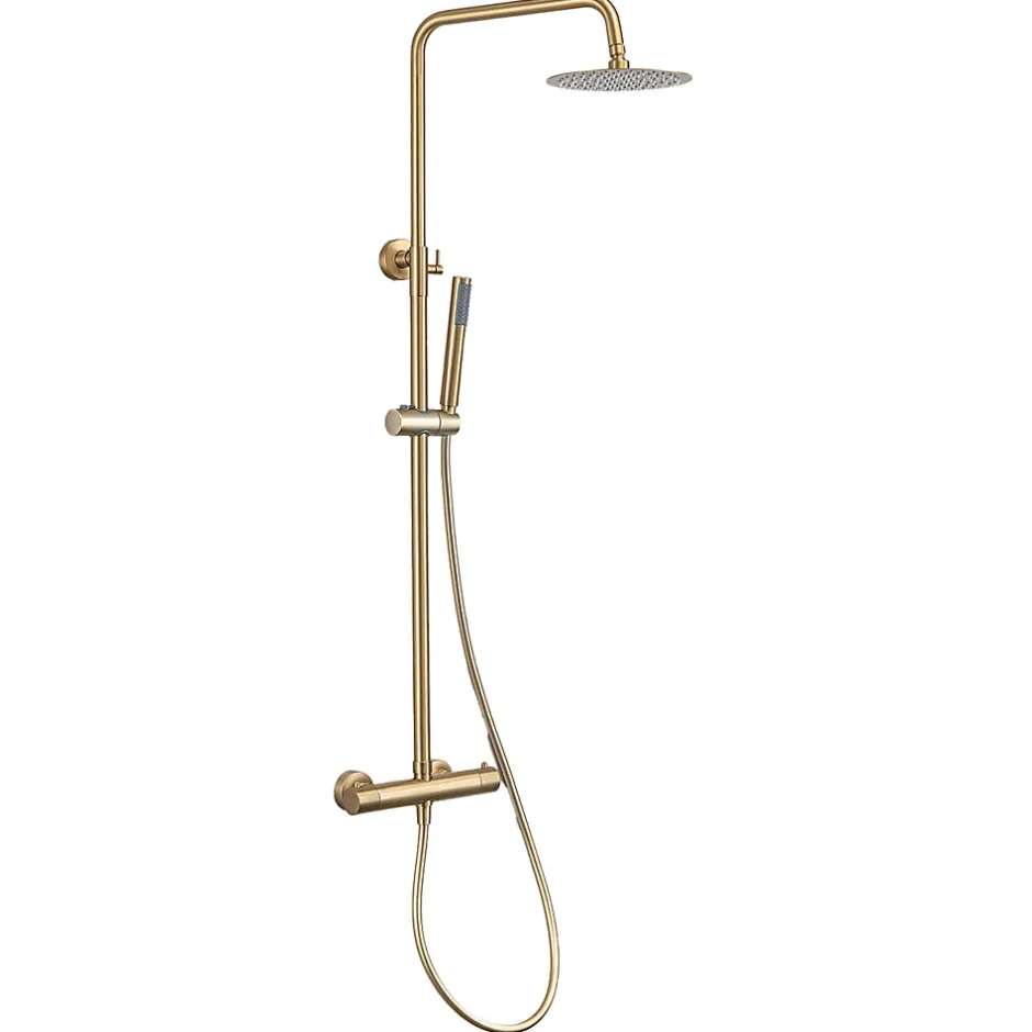 Lomazoo Colonne de douche avec mitigeur thermostatique Orléan doré