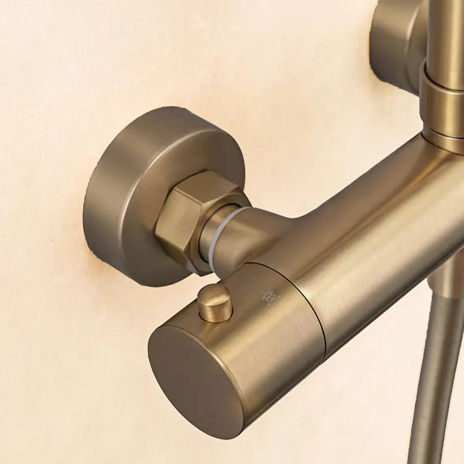 Lomazoo Colonne de douche avec mitigeur thermostatique Orléan doré