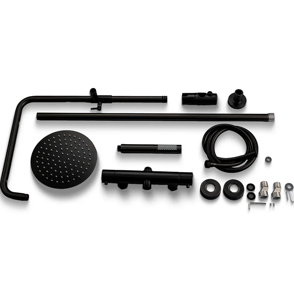 Lomazoo Colonne de douche avec mitigeur thermostatique Pandora noir* Colonne De Douche Thermostatique