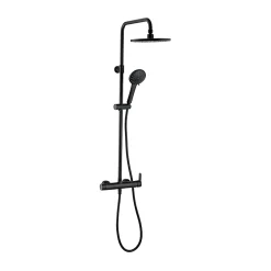 Planète Bain Colonne de douche avec mitigeur mécanique - noir mat - Black Roma Touch