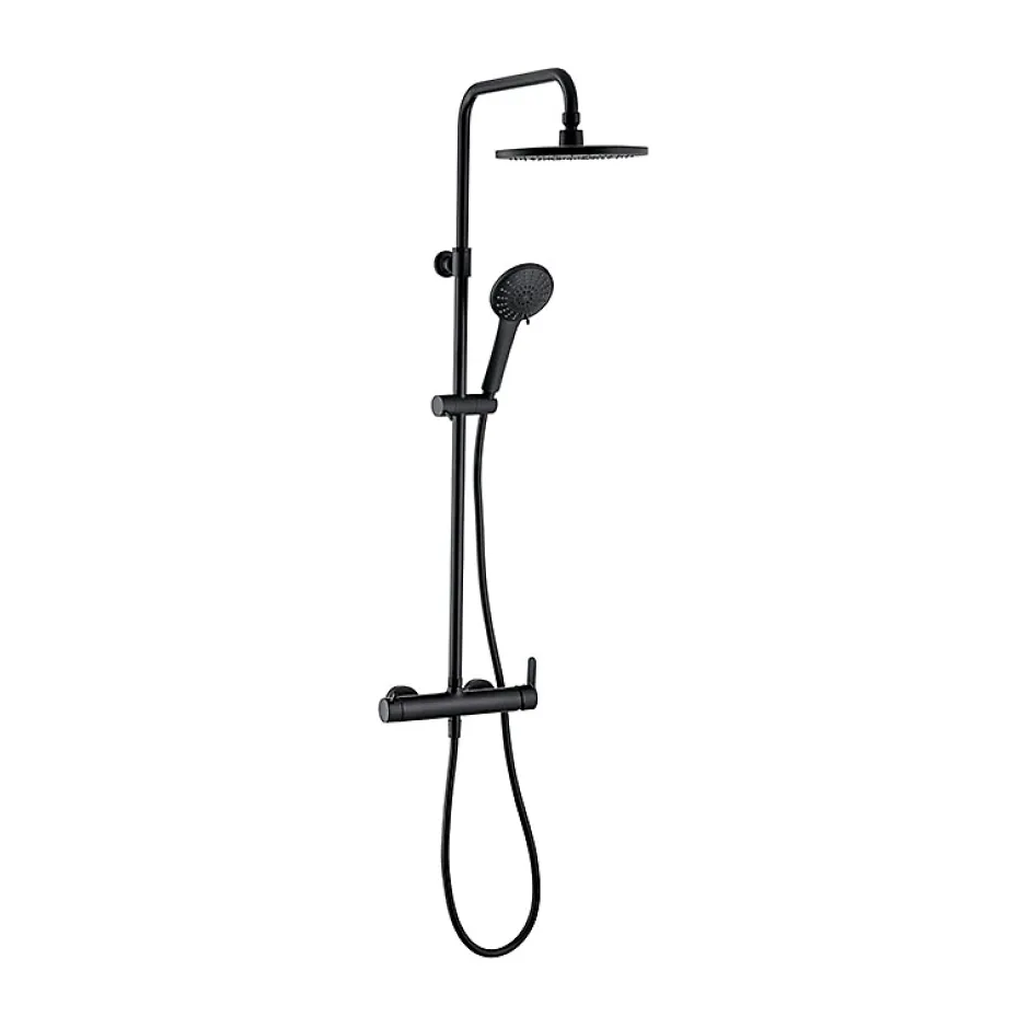 Planète Bain Colonne de douche avec mitigeur mécanique - noir mat - Black Roma Touch