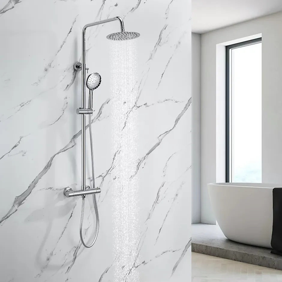 Lomazoo Colonne de douche avec mitigeur thermostatique Ariël Chromé
