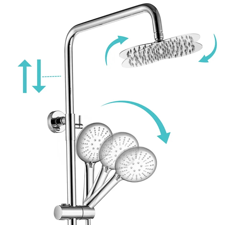 Lomazoo Colonne de douche avec mitigeur thermostatique Ariël Chromé