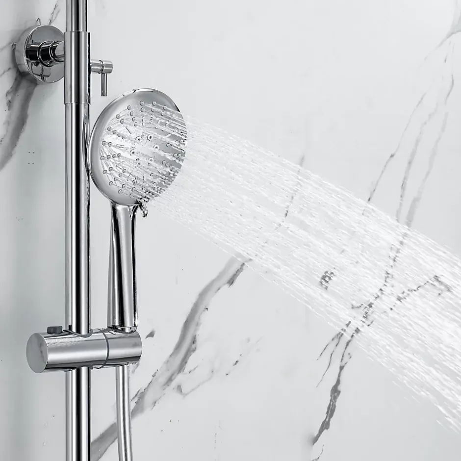 Lomazoo Colonne de douche avec mitigeur thermostatique Ariël Chromé