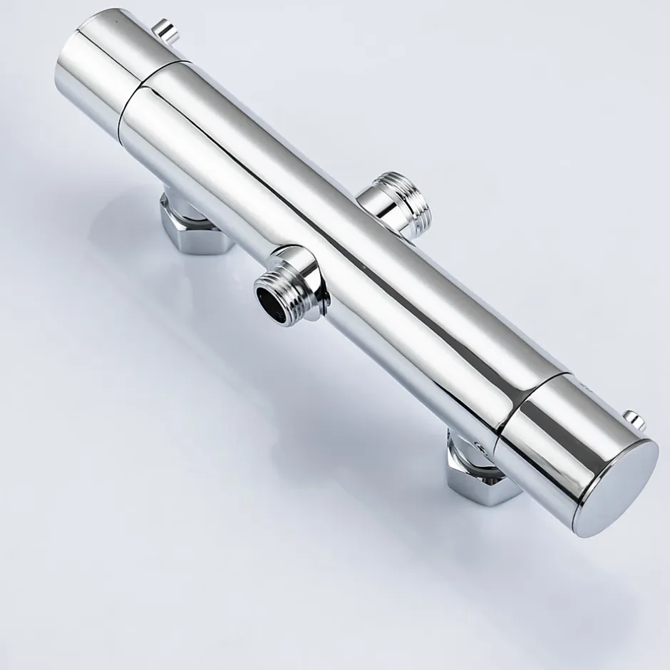 Lomazoo Colonne de douche avec mitigeur thermostatique Ariël Chromé