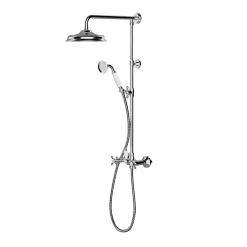 GoodHome Colonne de douche avec mélangeur mécanique + douchette + flexible + barre réglable, chrome, Etel