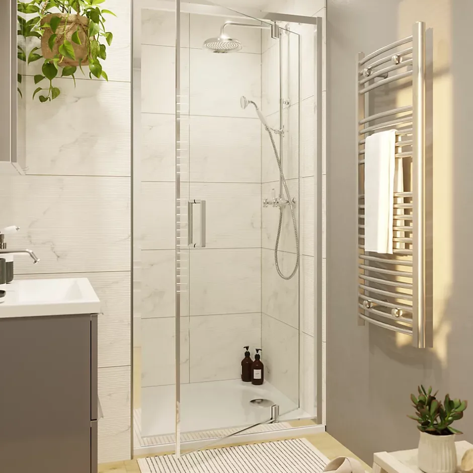 GoodHome Colonne de douche avec mélangeur mécanique + douchette + flexible + barre réglable, chrome, Etel
