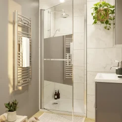 GoodHome Colonne de douche avec mélangeur mécanique + douchette + flexible + barre réglable, chrome, Etel
