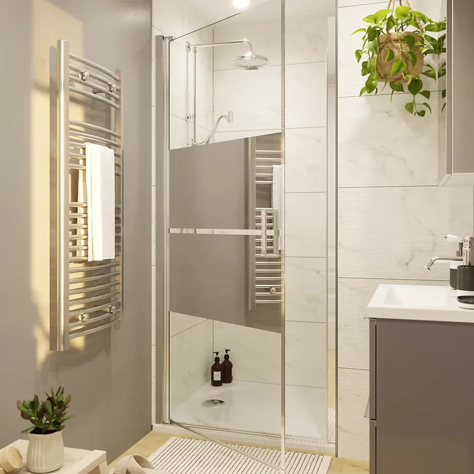 GoodHome Colonne de douche avec mélangeur mécanique + douchette + flexible + barre réglable, chrome, Etel