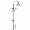 Kiamami Valentina Colonne De Douche Avec Pommeau Fixe Et Douchette De Forme Carrée* Pommeau De Douche, Flexible Et Barre De Douche