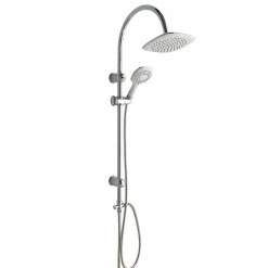 Kiamami Valentina Colonne De Douche Avec Pommeau Fixe Et Douchette De Forme Carrée* Pommeau De Douche, Flexible Et Barre De Douche