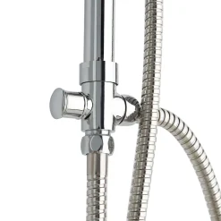 Kiamami Valentina Colonne De Douche Avec Pommeau Fixe Et Douchette De Forme Carrée* Pommeau De Douche, Flexible Et Barre De Douche