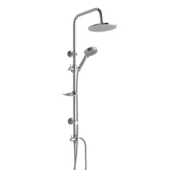 Kiamami Valentina Colonne De Douche Avec Pommeau Rond Fixe Et Barre De Douche En Abs* Pommeau De Douche, Flexible Et Barre De Douche