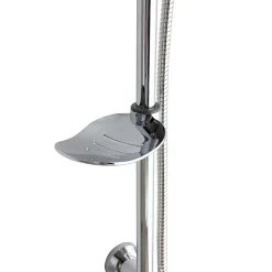 Kiamami Valentina Colonne De Douche Avec Pommeau Rond Fixe Et Barre De Douche En Abs* Pommeau De Douche, Flexible Et Barre De Douche