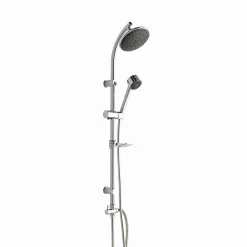 Kiamami Valentina Colonne De Douche Avec Pommeau Fixe, Douchette, Porte-Savon Et Déviateur Chromé.* Pommeau De Douche, Flexible Et Barre De Douche