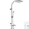 Tectake Colonne de douche avec porte savon aspect Chrome gris* Colonne De Douche Encastrable