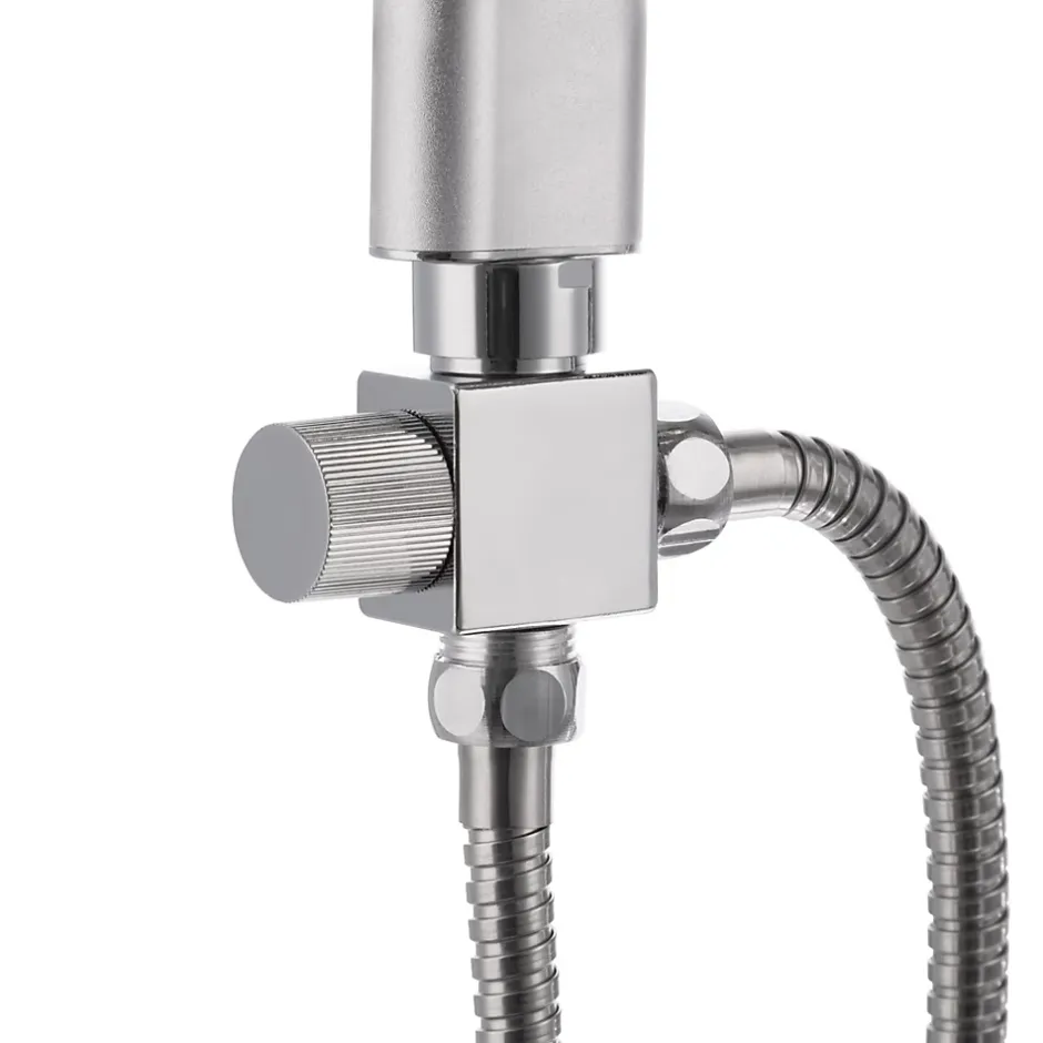 Tectake Colonne de douche avec porte savon aspect Chrome gris* Colonne De Douche Encastrable
