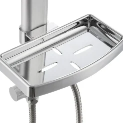 Tectake Colonne de douche avec porte savon aspect Chrome gris* Colonne De Douche Encastrable