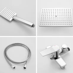 Auralum Max Colonne de Douche avec Robinetterie , Ensemble de Douche avec pommeau + douchette + flexible