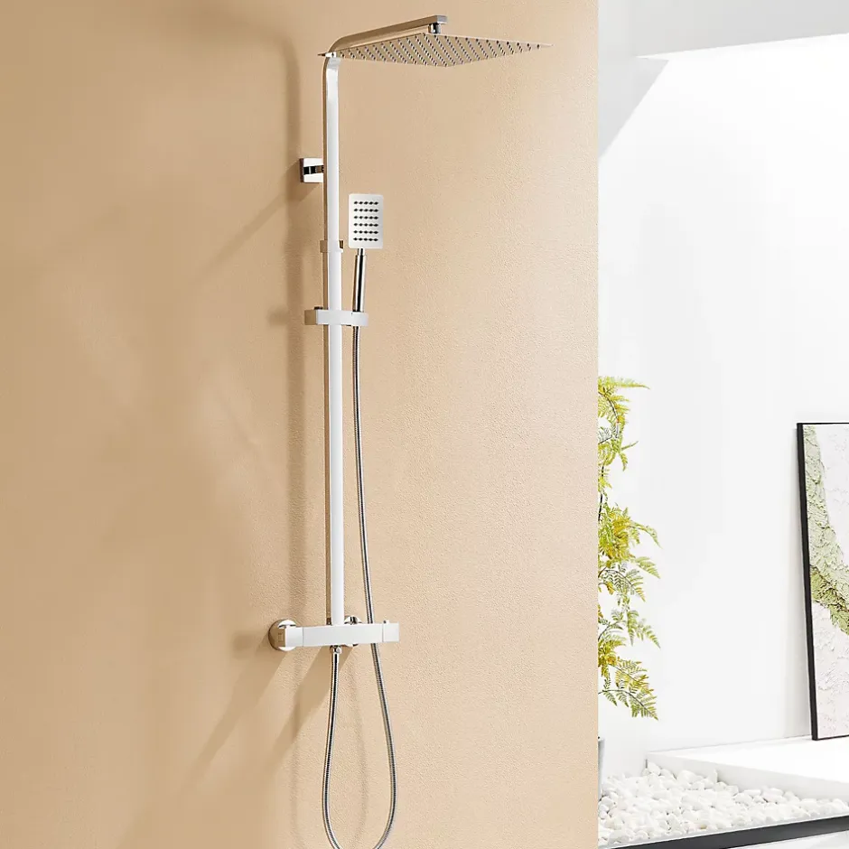 Auralum Max Colonne de Douche avec Robinetterie Thermostatique, Ensemble de Douche avec pommeau + douchette