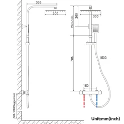 Auralum Max Colonne de Douche avec Robinetterie Thermostatique, Ensemble de Douche avec pommeau + douchette