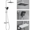Lohneo Max Colonne de Douche avec Robinetterie Thermostatique Lonheo max Ensemble de Douche avec Etagère, Douchette 3 jets* Colonne De Douche Thermostatique