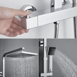 Auralum Max Colonne de Douche avec Robinetterie Thermostatique Ensemble de Douche avec Tête de Douche de 10 pouces