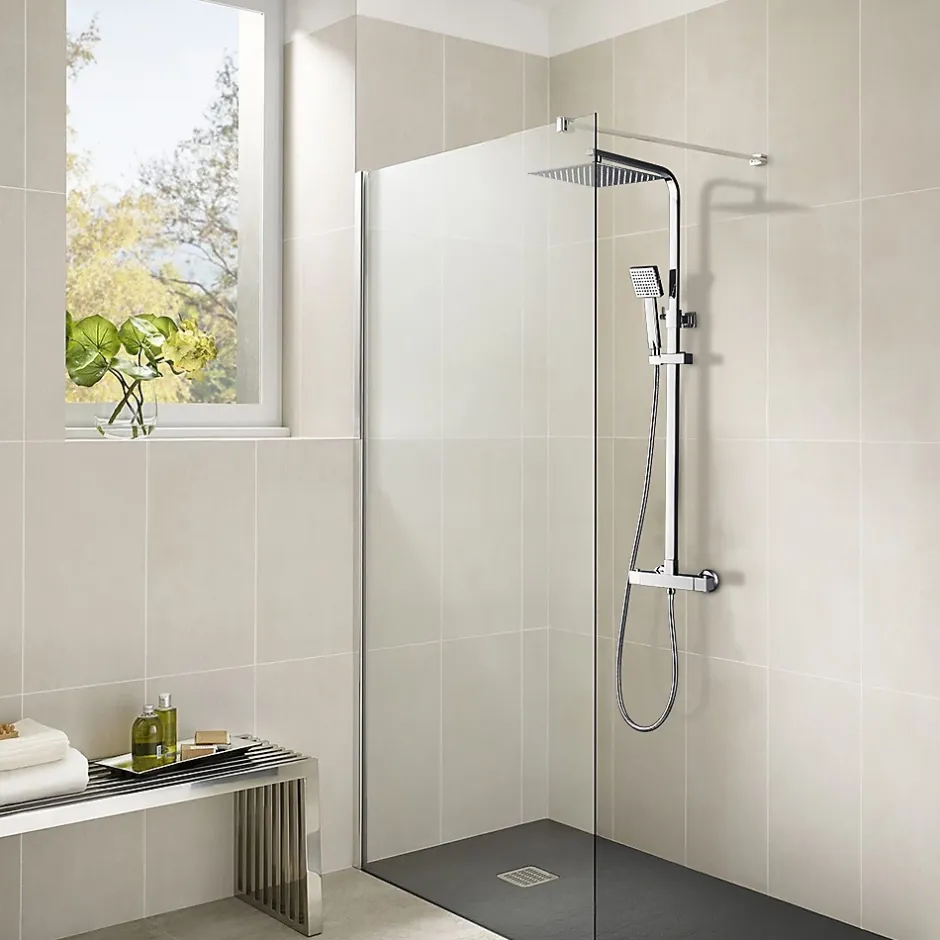 Auralum Max Colonne de Douche avec Robinetterie Thermostatique, Ensemble de Douche avec pommeau + douchette + flexible* Colonne De Douche Thermostatique